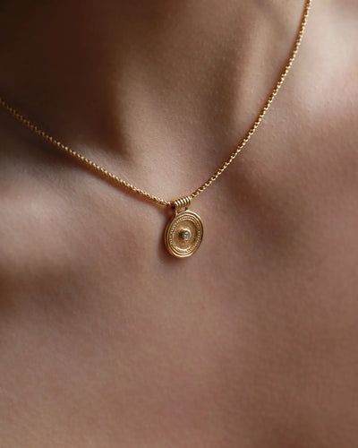Temple of the Sun Capella Coin Necklace, Gold