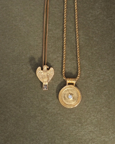 Temple of the Sun Capella Coin Necklace, Gold