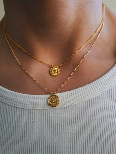 Temple of the Sun Capella Coin Necklace, Gold