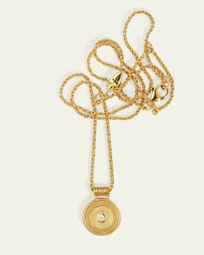 Temple of the Sun Capella Coin Necklace, Gold