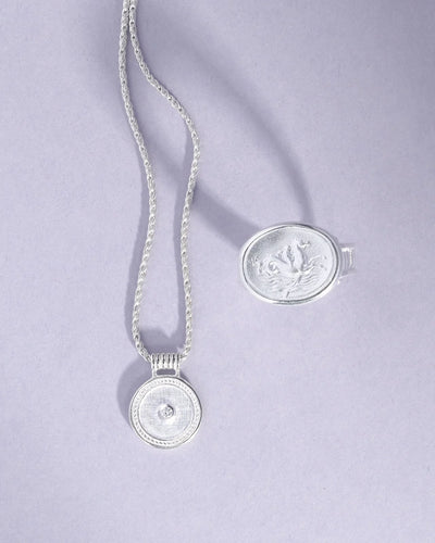 Temple of the Sun Capella Coin Necklace, Silver