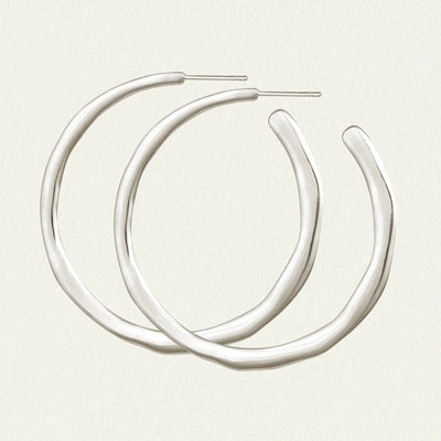 Temple of the Sun Circe Large Hoops, Silver