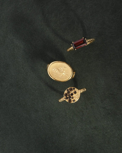 Temple of the Sun Ember Ring, Gold