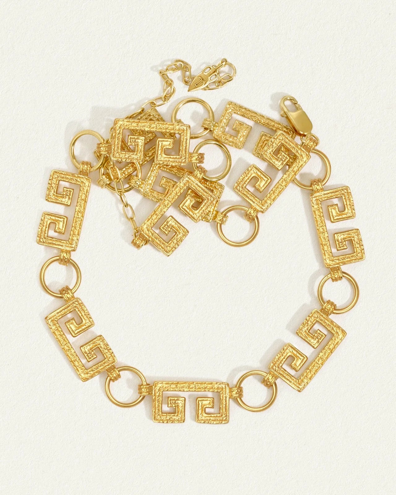 Temple of the Sun Greca Chain Necklace, Gold