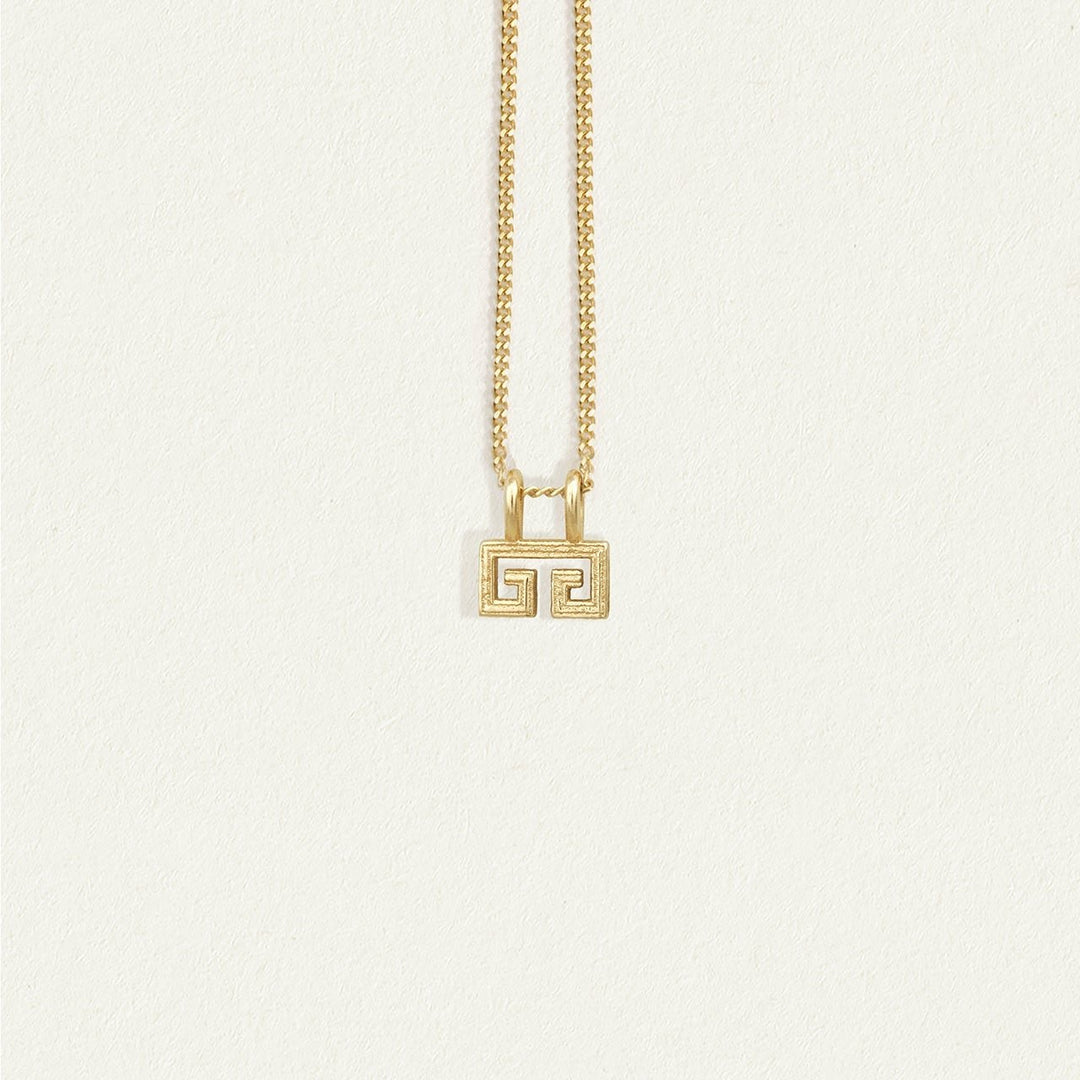 Temple of the Sun Solid Gold Greek Key Necklace – Lily and Mitchell