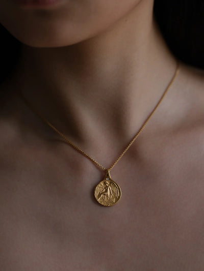 Temple of the Sun Guardian Angel Necklace, Gold