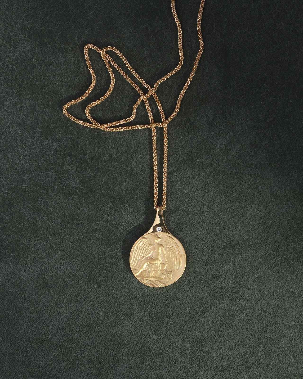 Temple of the Sun Guardian Angel Necklace, Gold