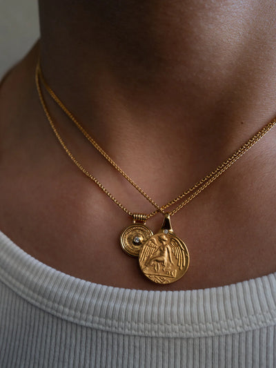 Temple of the Sun Guardian Angel Necklace, Gold