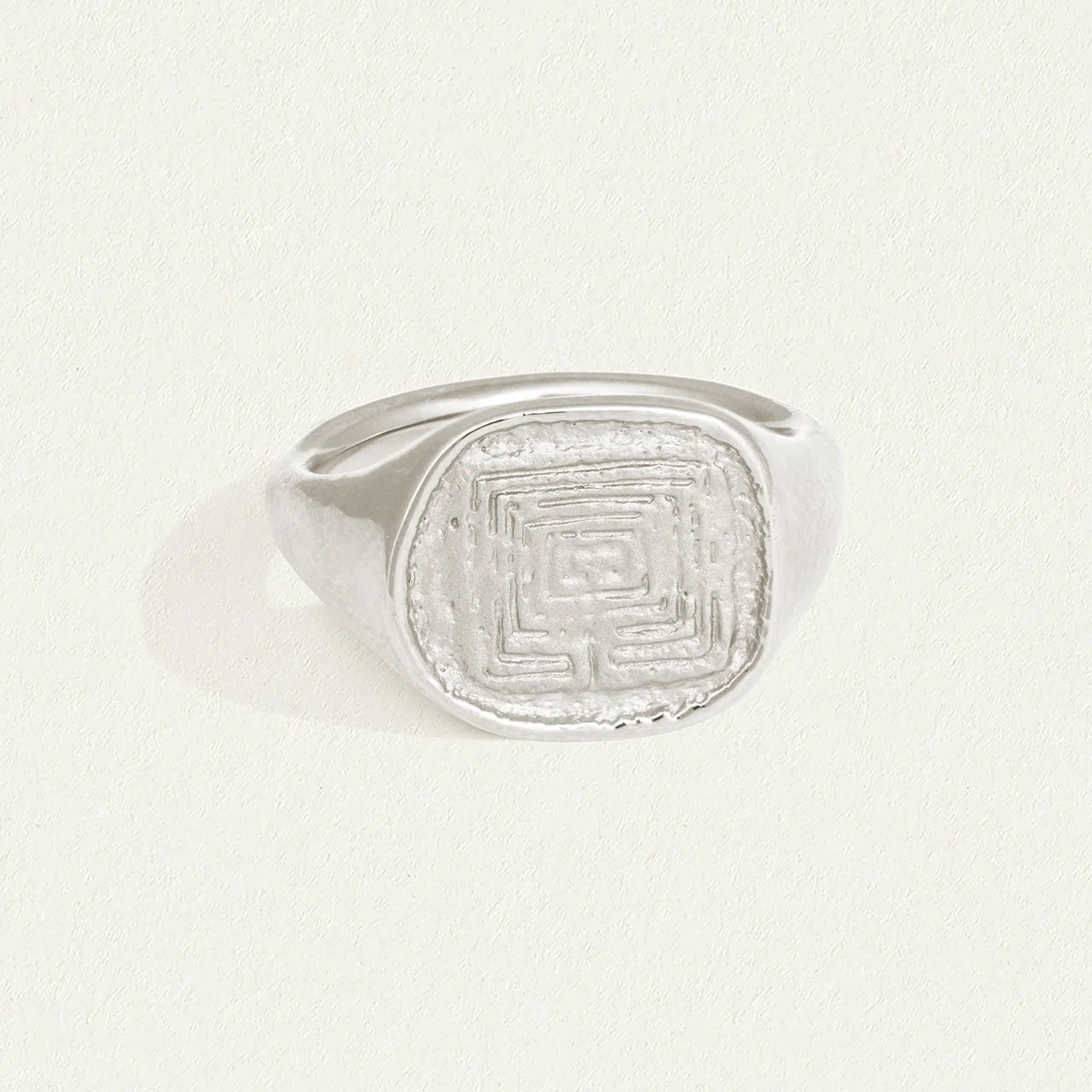 Temple of the Sun Labyrinth Ring, Silver