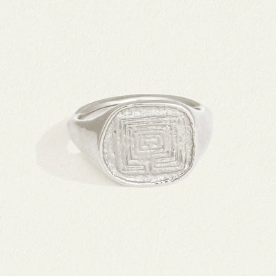 Temple of the Sun Labyrinth Ring, Silver