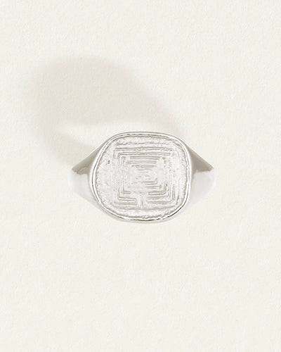 Temple of the Sun Labyrinth Ring, Silver