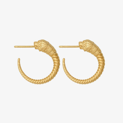 Temple of the Sun Loulon Lion Hoops, Gold