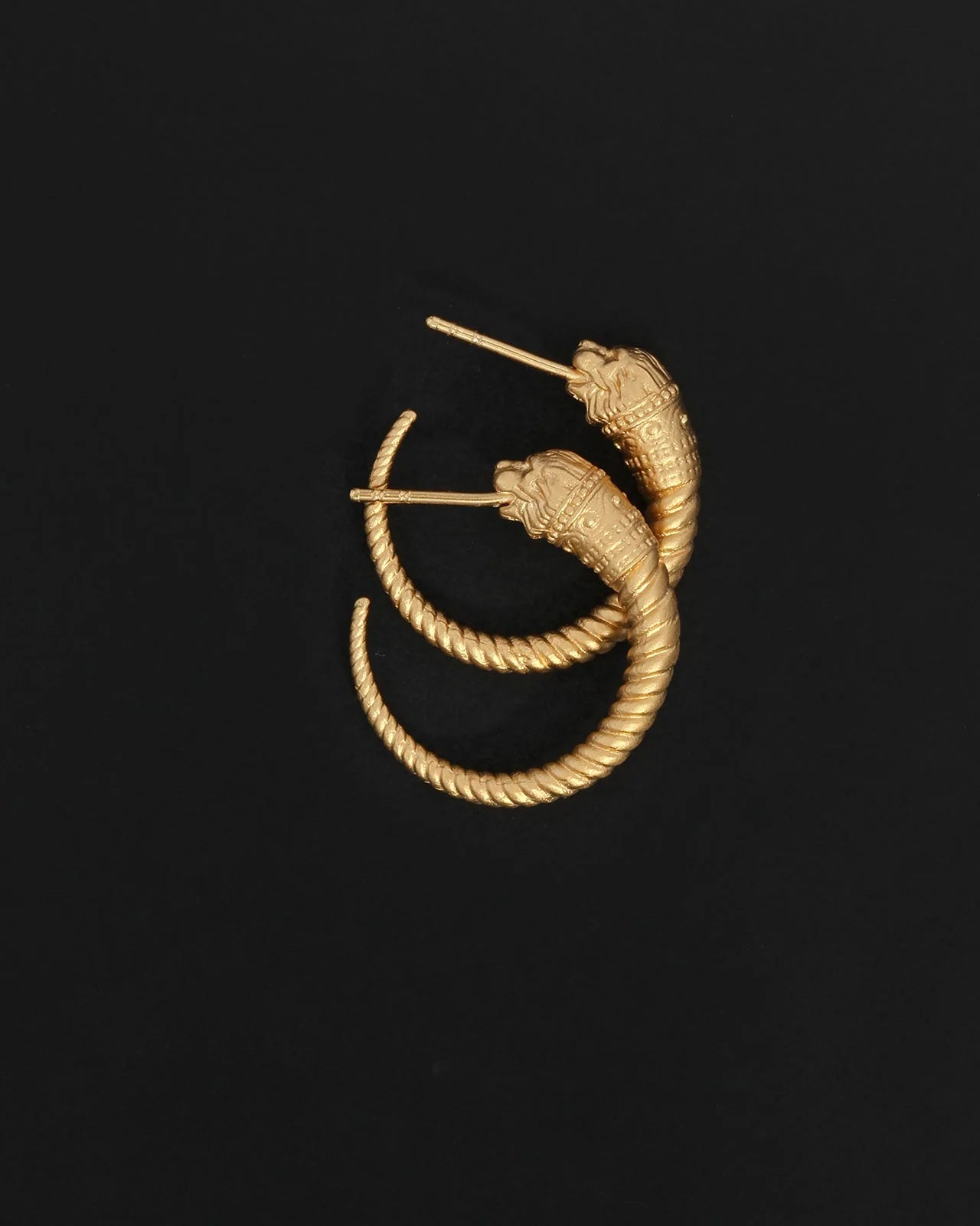 Temple of the Sun Loulon Lion Hoops, Gold