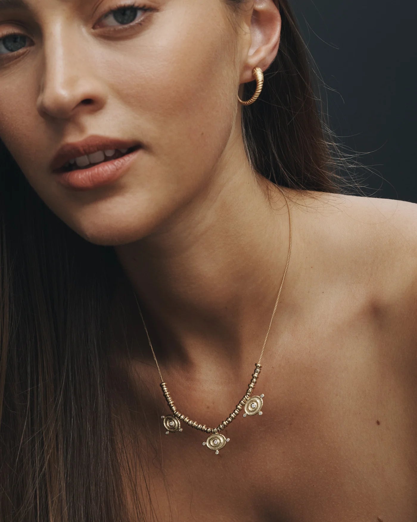 Temple of the Sun Loulon Lion Hoops, Gold