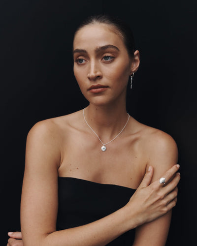 Temple of the Sun Mavi Eye Necklace, Silver