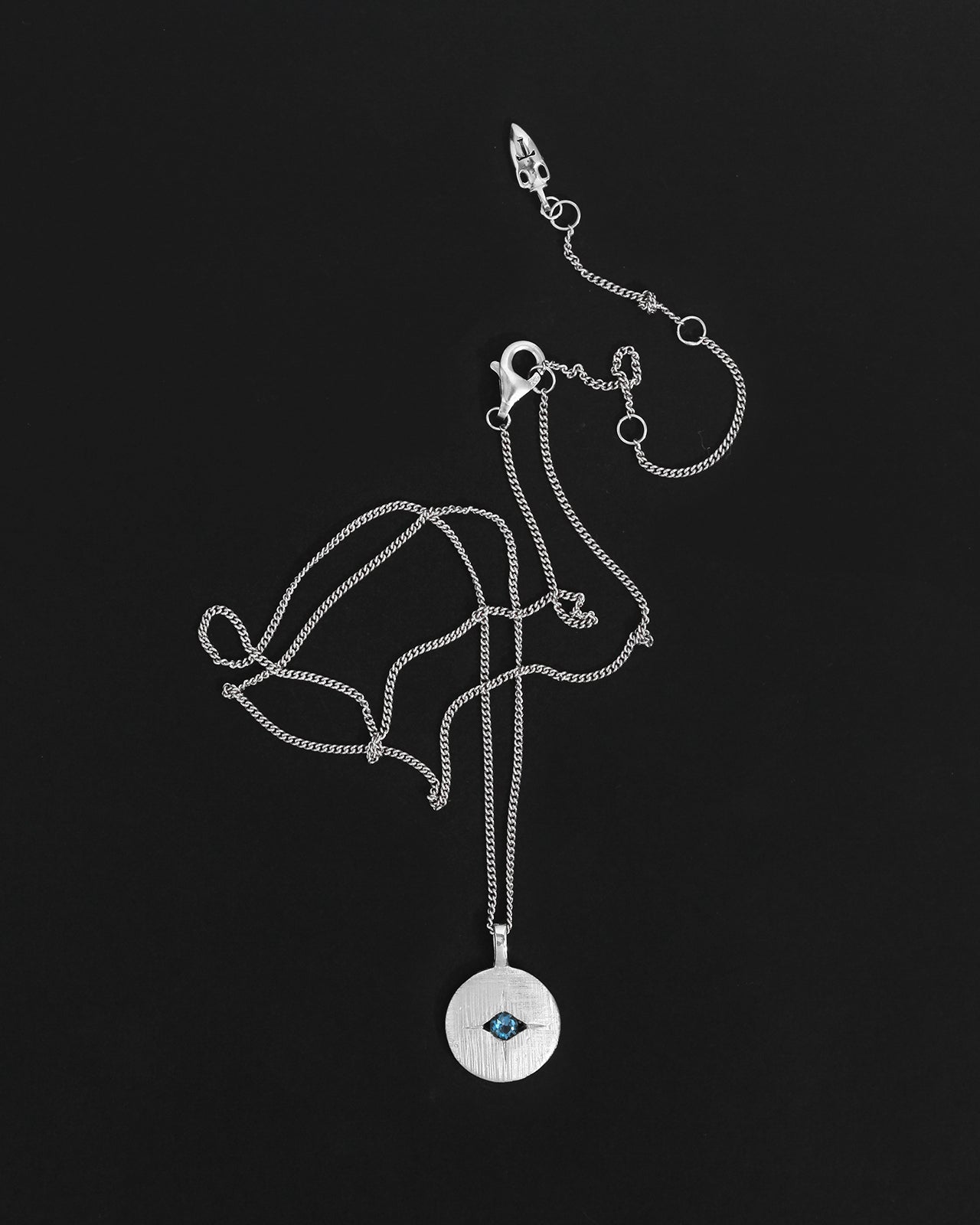 Temple of the Sun Mavi Eye Necklace, Silver