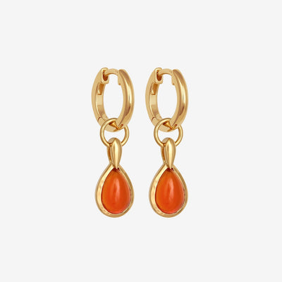 Temple of the Sun Mirren Earrings Carnelian, Gold