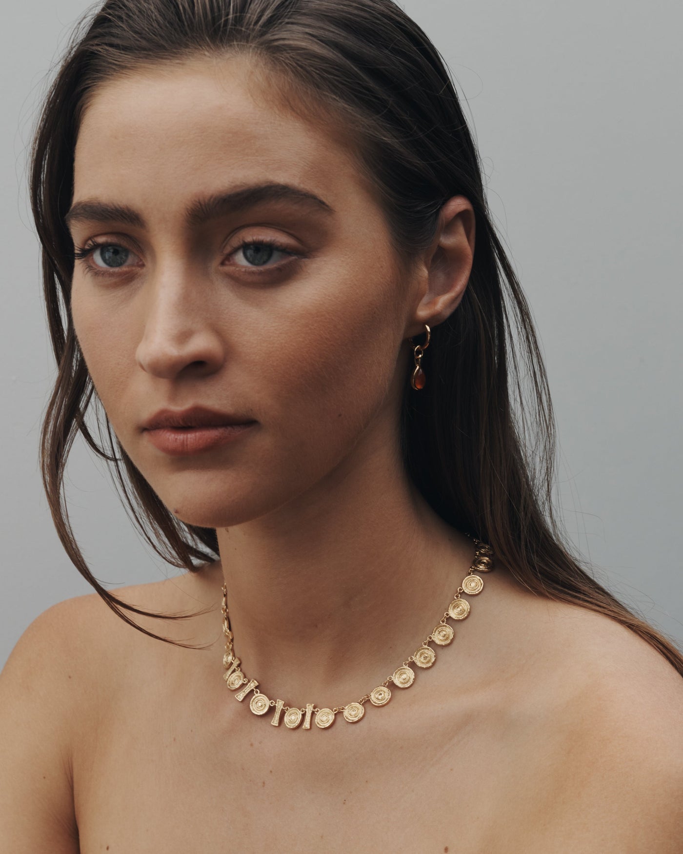 Temple of the Sun Mirren Earrings Carnelian, Gold