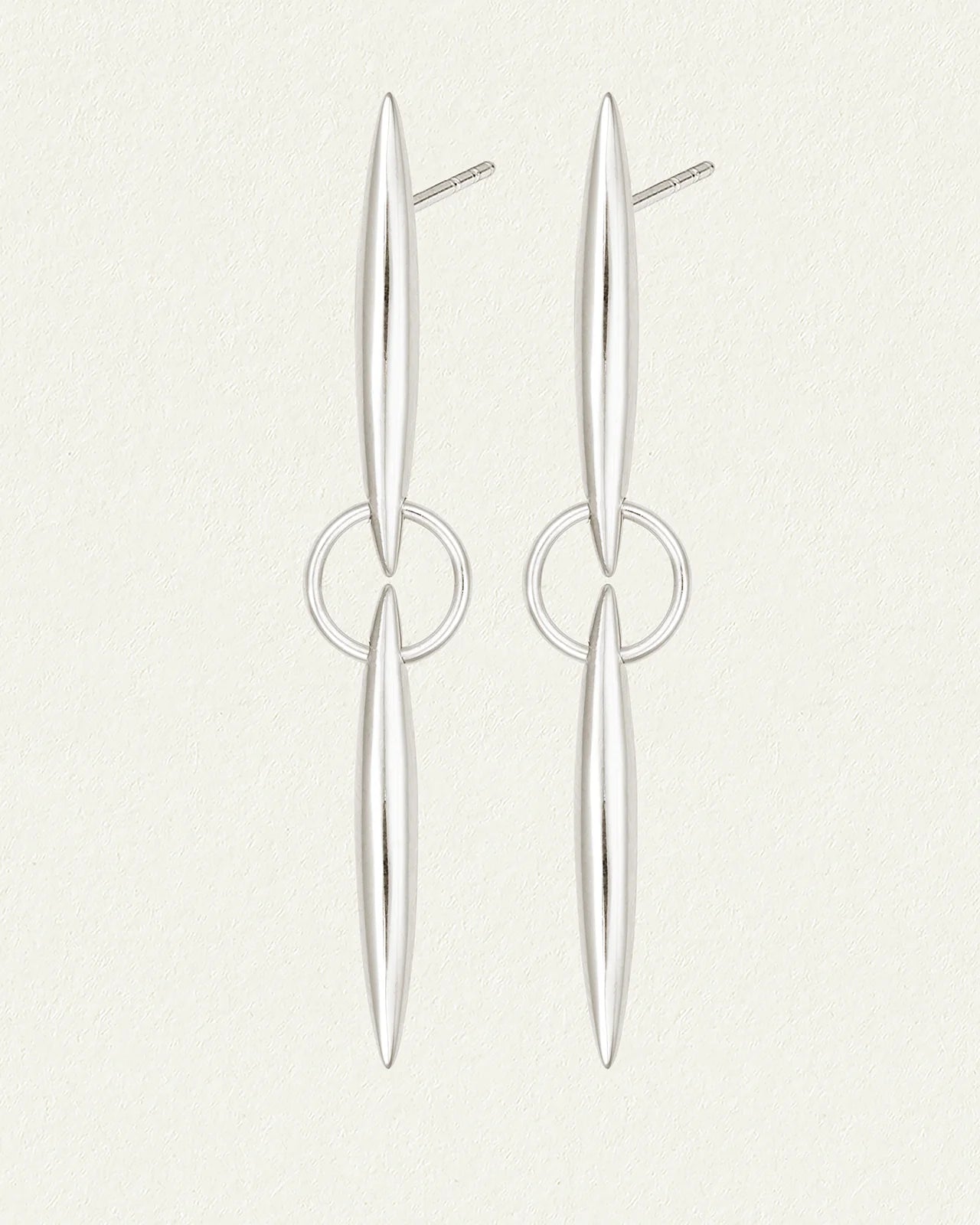 Temple of the Sun Quilla Earrings, Silver
