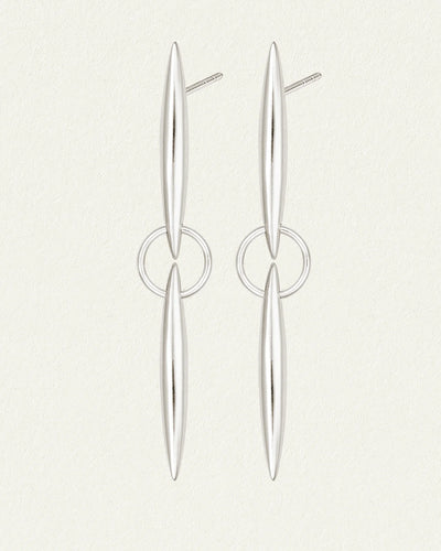 Temple of the Sun Quilla Earrings, Silver