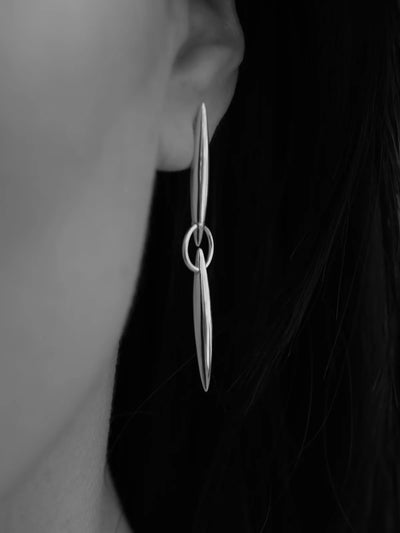 Temple of the Sun Quilla Earrings, Silver