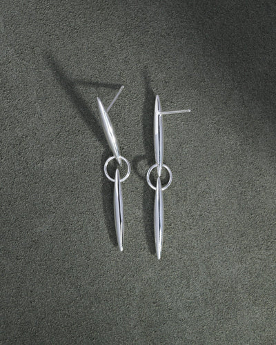 Temple of the Sun Quilla Earrings, Silver