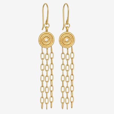Temple of the Sun Reign Chandelier Earrings, Gold