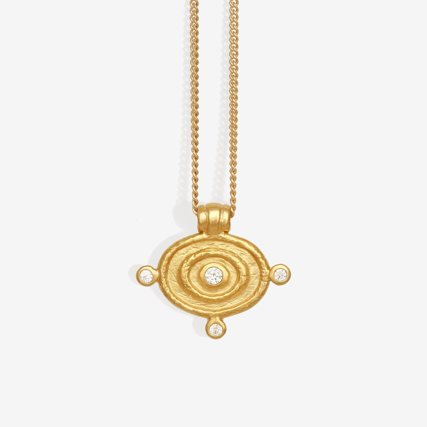 Temple of the Sun Reign Oval Necklace, Gold