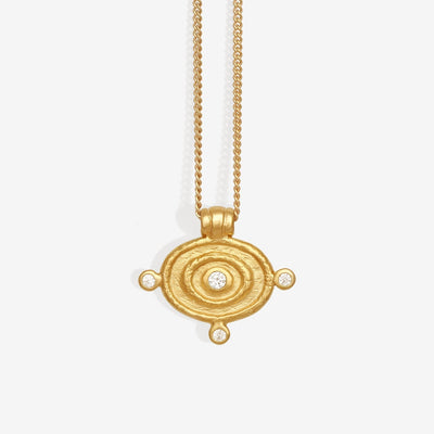 Temple of the Sun Reign Oval Necklace, Gold
