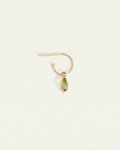 Temple of the Sun Solid Gold Ricci Peridot Hoop Earrings