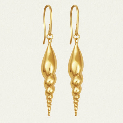Temple of the Sun Spire Earrings, Gold