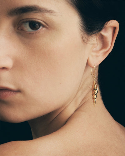 Temple of the Sun Spire Earrings, Gold