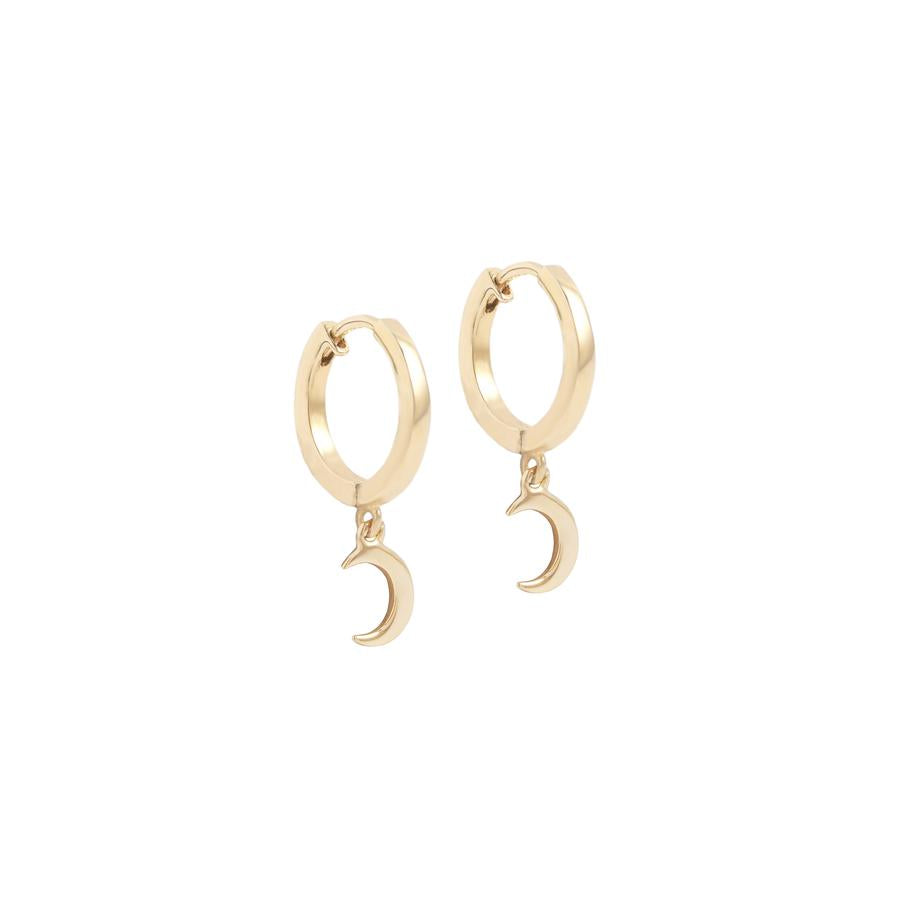By Charlotte 14k Gold Over The Moon Single Hoop Earring