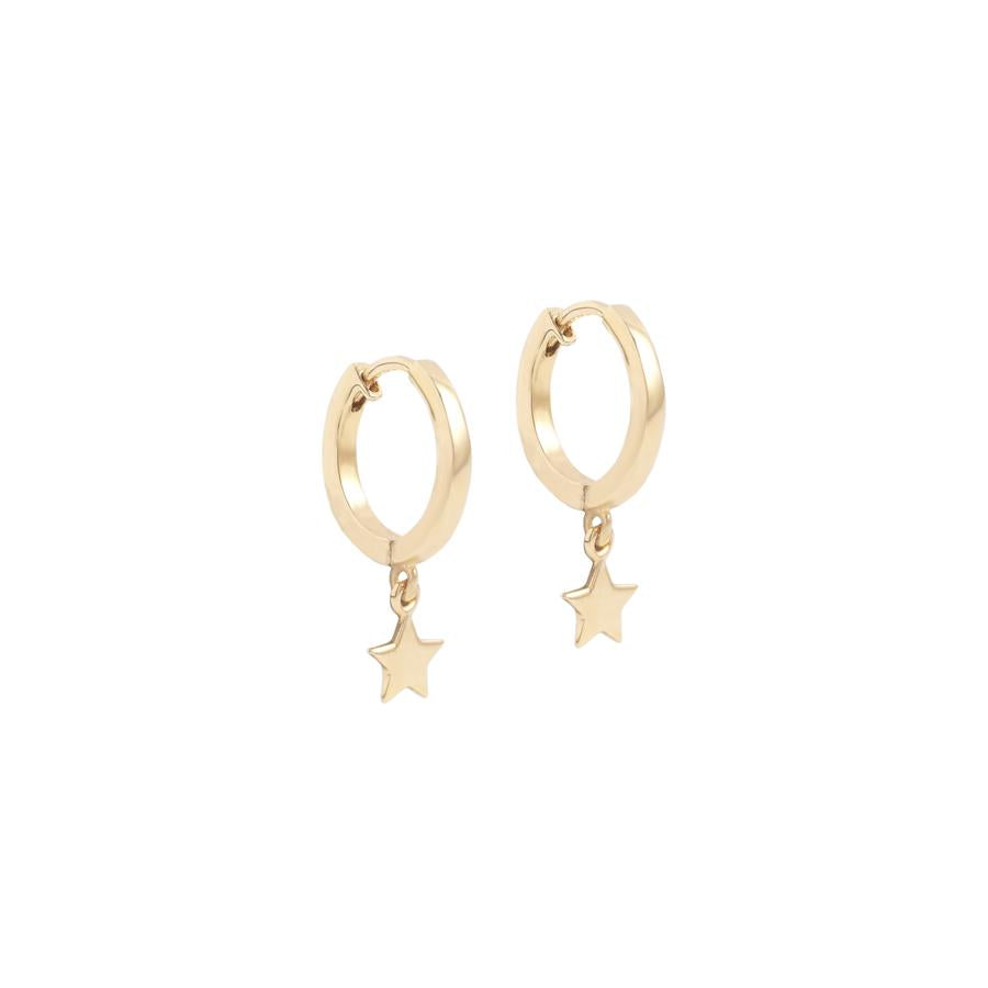 By Charlotte 14k Gold Wish Upon a Star Single Hoop Earring