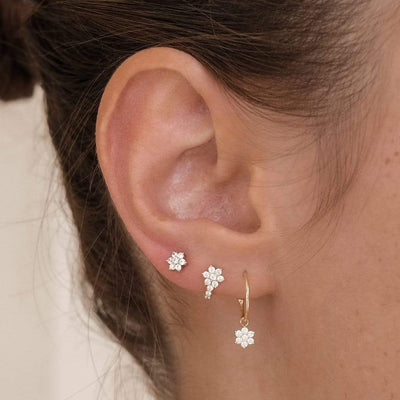 By Charlotte 14k Gold Crystal Lotus Flower Single Stud Earring