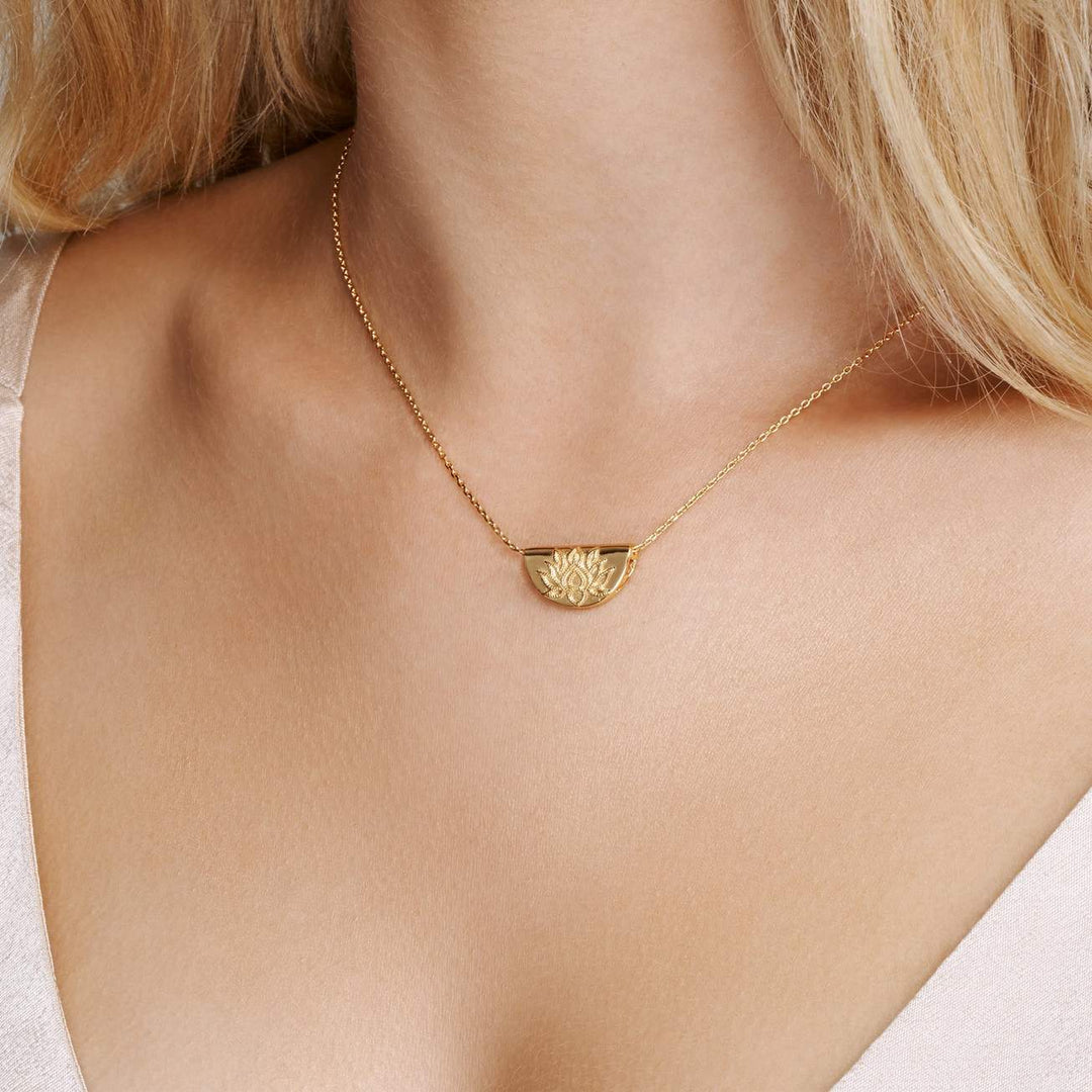 By Charlotte Silver Lotus and little buddha necklace silver Lily and Mitchell