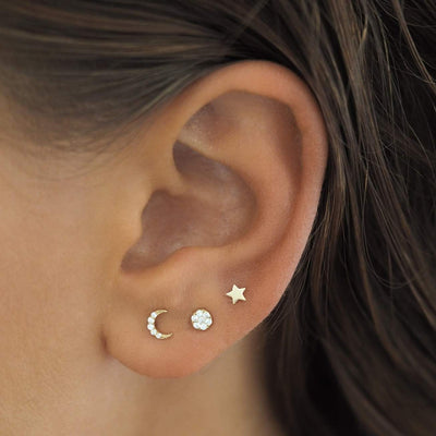 By Charlotte 14k Gold Stellar Single Stud Earring