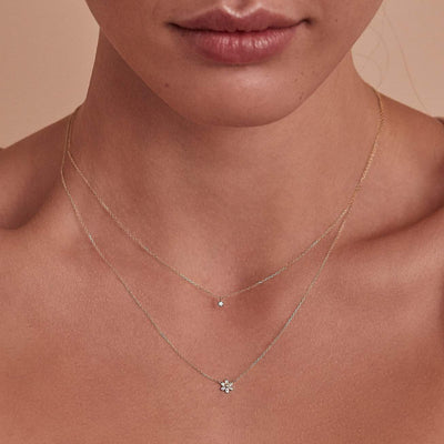 By Charlotte 14k Gold Sweet Droplet Diamond Necklace