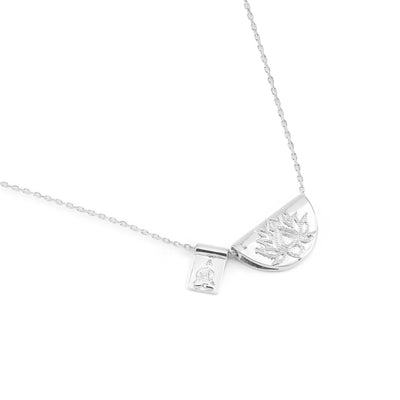 By Charlotte Lotus and Little Buddha Necklace, Silver
