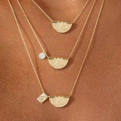 By Charlotte Lotus and Little Buddha Necklace, Silver