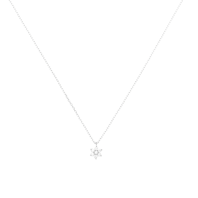 By Charlotte 14k White Gold Crystal Lotus Flower Necklace