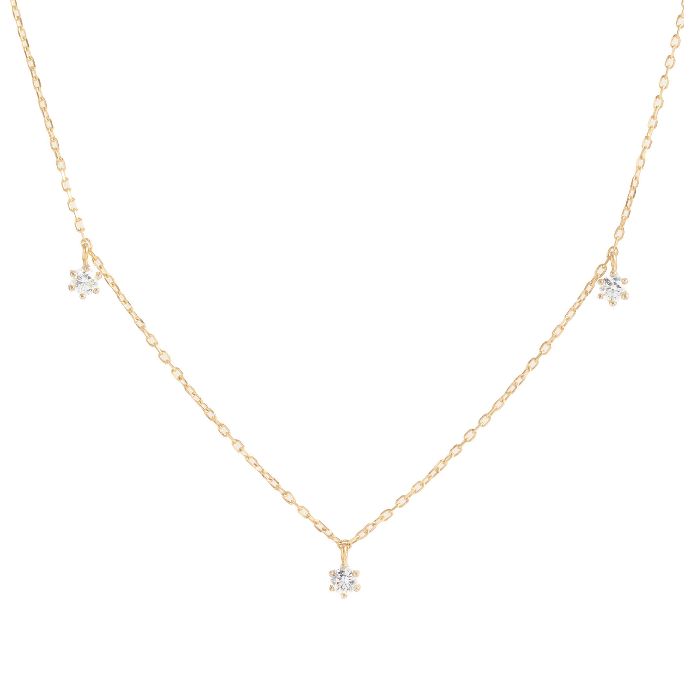 By Charlotte 14k Gold Droplets Diamond Necklace