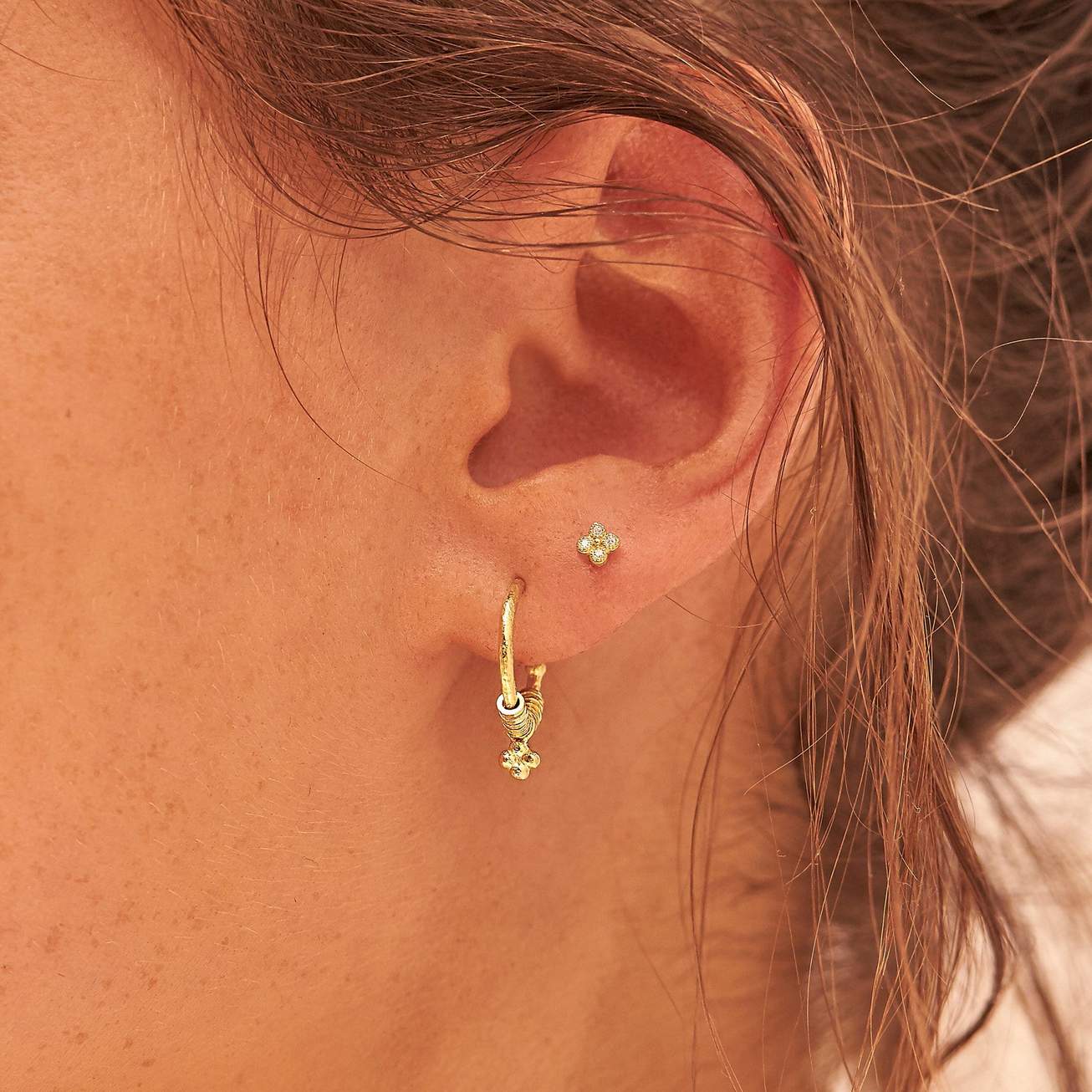 By Charlotte Luminous Stud Earrings, Gold