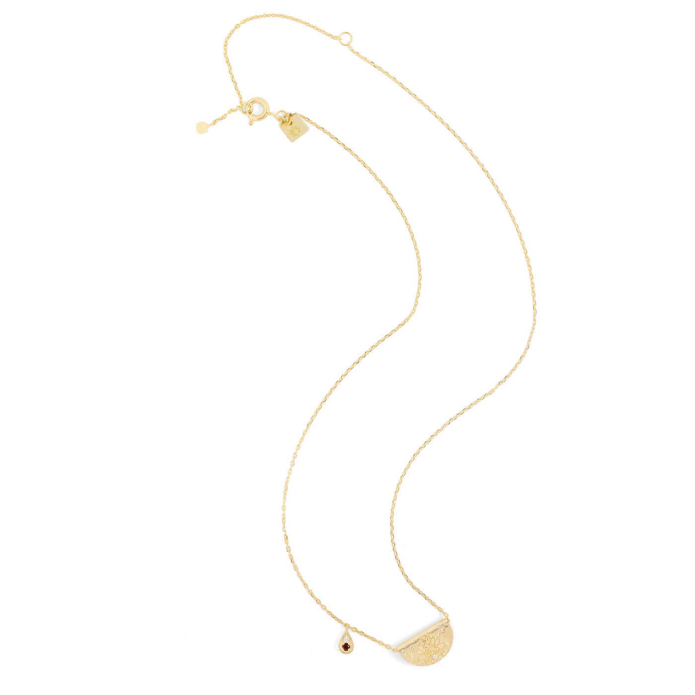 By Charlotte Lotus Birthstone Necklace (January), Gold