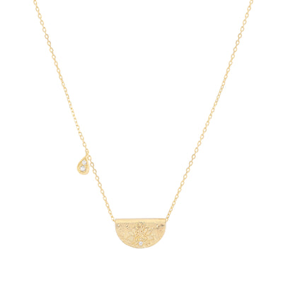 By Charlotte Lotus Birthstone Necklace (April), Gold