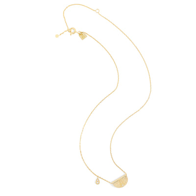 By Charlotte Lotus Birthstone Necklace (April), Gold
