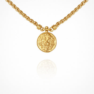 Temple of the Sun Leon Necklace, Gold