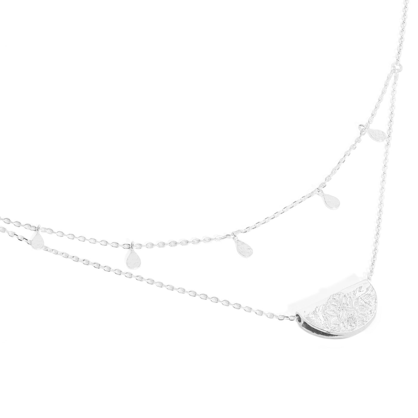 By Charlotte Blessed Lotus Necklace, Silver