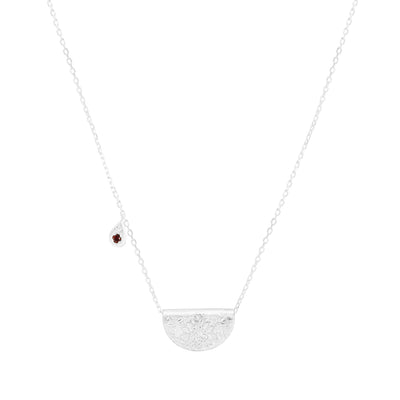 By Charlotte Lotus Birthstone Necklace (January), Silver