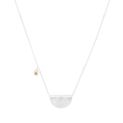 By Charlotte Lotus Birthstone Necklace (November), Silver